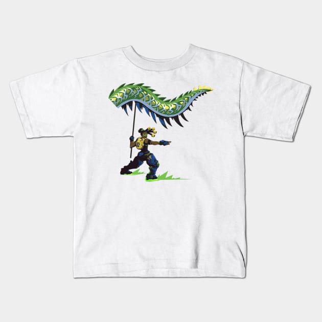 Lucio Dragon Dance Kids T-Shirt by Genessis